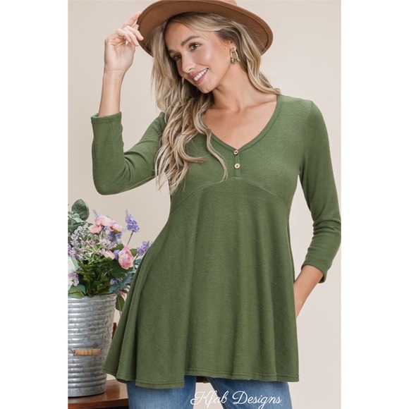 ❤️LAST! V Neck Soft Knit High Waist Top! - Picture 2 of 10